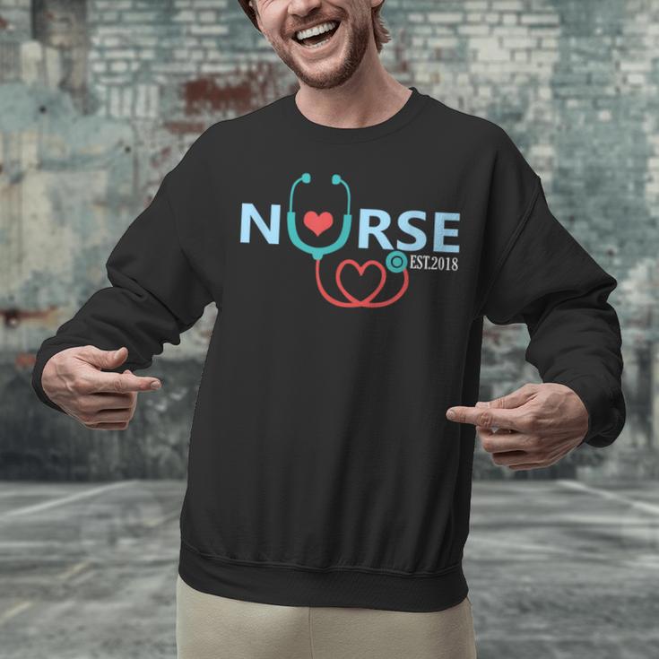 New Nurse Est 2018 T-Shirt Nursing School Graduation Unisex Sweatshirt