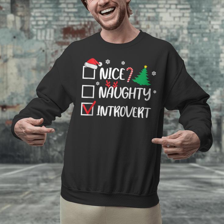 Nice Naughty Introvert Christmas List Santa Unisex Sweatshirt Nice Naughty Introvert Christmas List Santa Unisex Sweatshirt