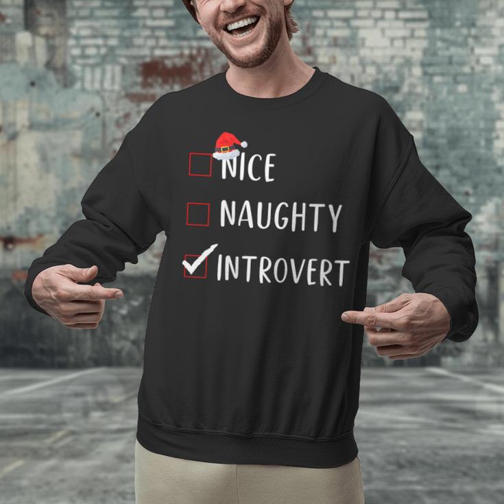 Nice Naughty Introvert List Christmas Introvert Unisex Sweatshirt Nice Naughty Introvert List Christmas Introvert Unisex Sweatshirt