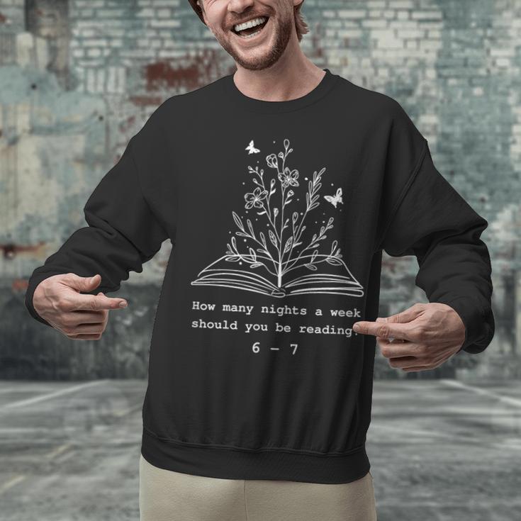 How Many Nights a Week Should You Be Reading 67 Meme Book Unisex Sweatshirt