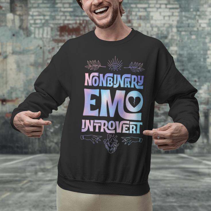 Nonbinary Emo Introvert Pride Trendy Mystic Teen Goth Style Unisex Sweatshirt Nonbinary Emo Introvert Pride Trendy Mystic Teen Goth Style Unisex Sweatshirt