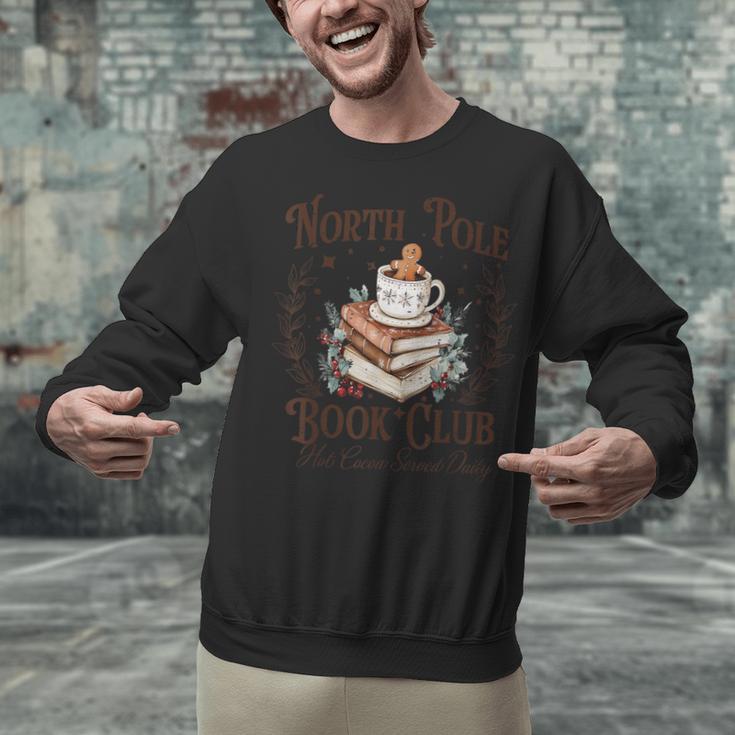 North Pole Book Club Hot Cocoa Served Daily Librarian Xmas Unisex Sweatshirt