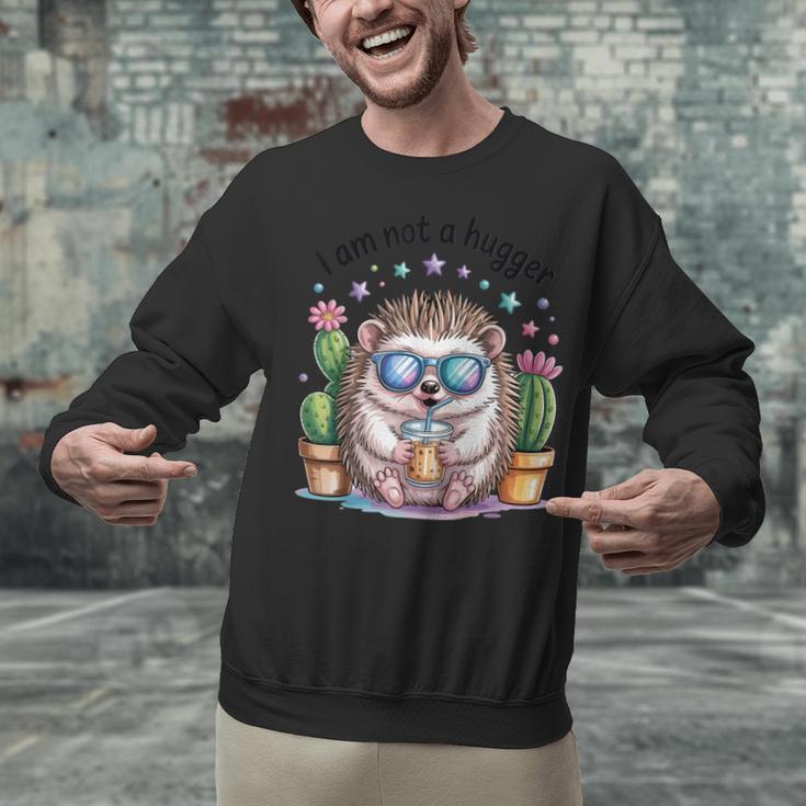 I Am Not a Hugger Introvert Hedgehog With Cactus Unisex Sweatshirt I Am Not a Hugger Introvert Hedgehog With Cactus Unisex Sweatshirt