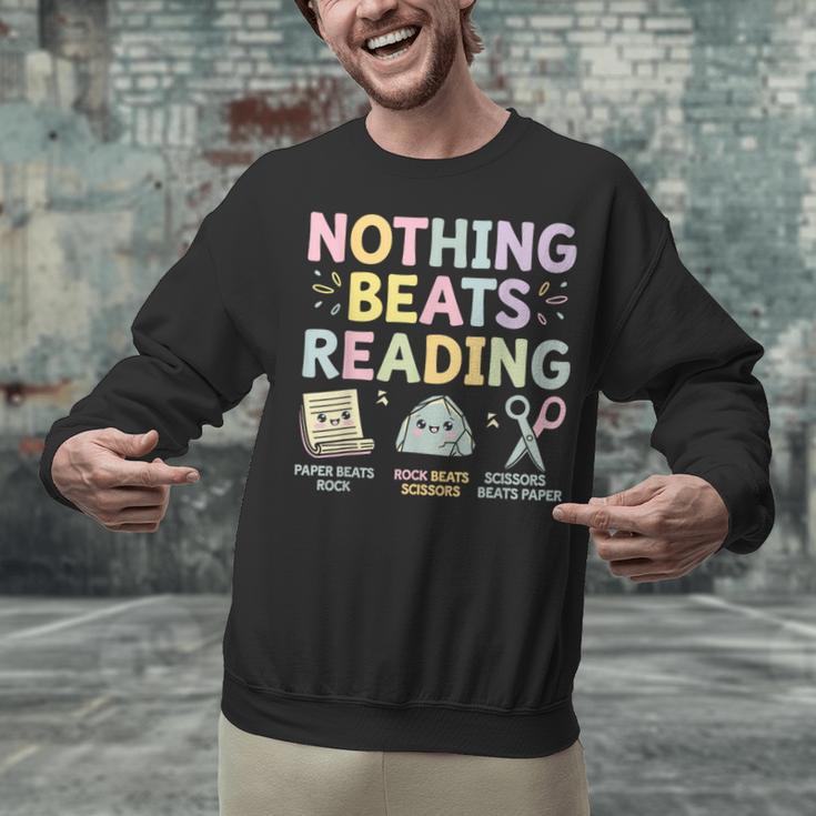 Nothing Beats Reading Book Librarian Across America Kids Unisex Sweatshirt