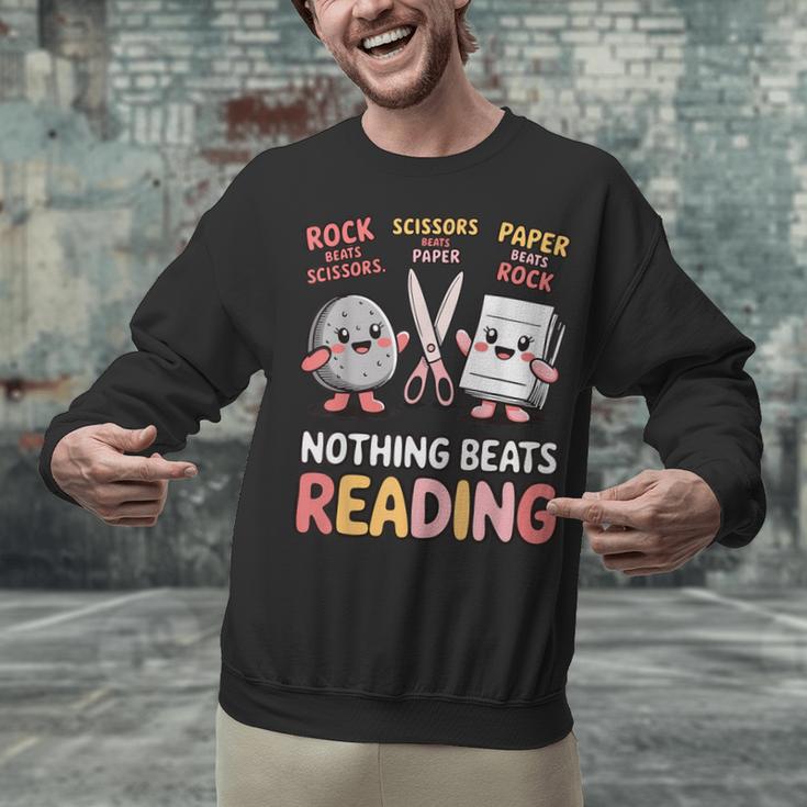 Nothing Goes Beyond Reading Rock Paper Scissors Book Unisex Sweatshirt