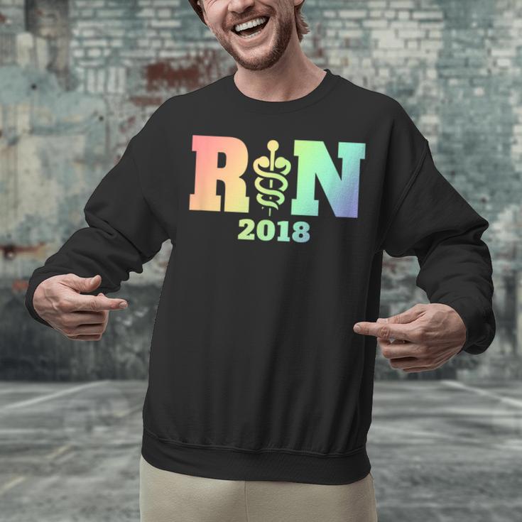 Nurse Graduation Shirt RN Est 2018 Rainbow Tshirt Unisex Sweatshirt