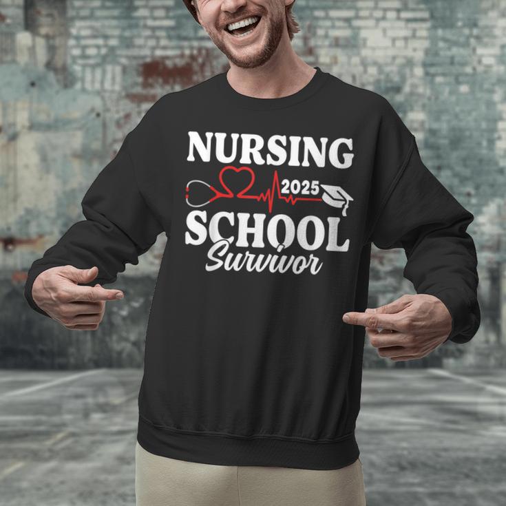 Nursing School Survivor 2025 RN ER Graduation Nurse Grad Unisex Sweatshirt