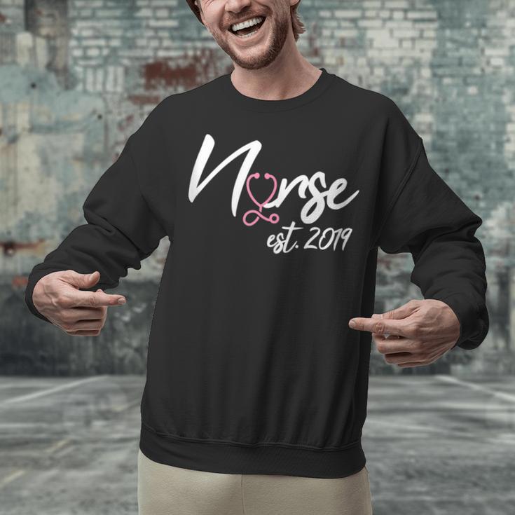 Nursing School Survivor Apparel Graduation Nurse RN EST 2019 Unisex Sweatshirt