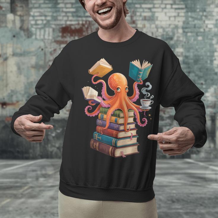 Octopus Book Reading Book Reader Ocean Octopus Unisex Sweatshirt
