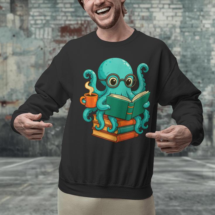 Octopus Reading Book Reading Bookworm Reader Unisex Sweatshirt Octopus Reading Book Reading Bookworm Reader Unisex Sweatshirt