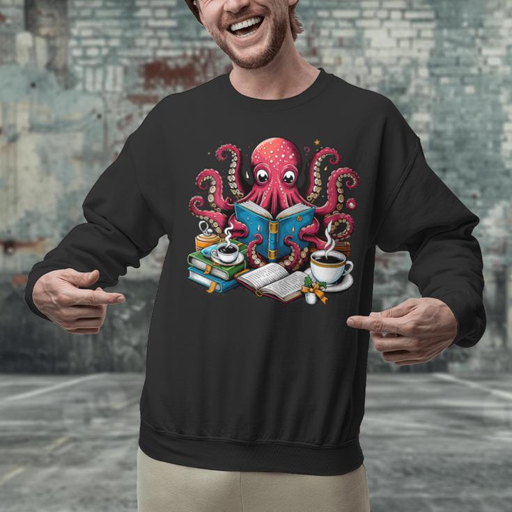 Octopus Reading Book Coffee Lover Bookaholic Bookworm Reader Unisex Sweatshirt Octopus Reading Book Coffee Lover Bookaholic Bookworm Reader Unisex Sweatshirt