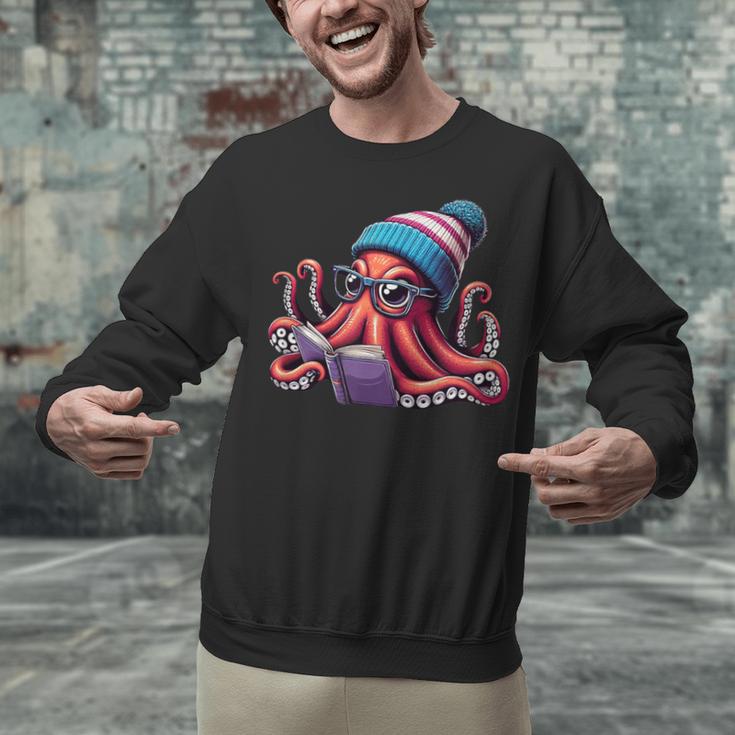 Octopus Reading Book Kraken Book Lover Unisex Sweatshirt Octopus Reading Book Kraken Book Lover Unisex Sweatshirt