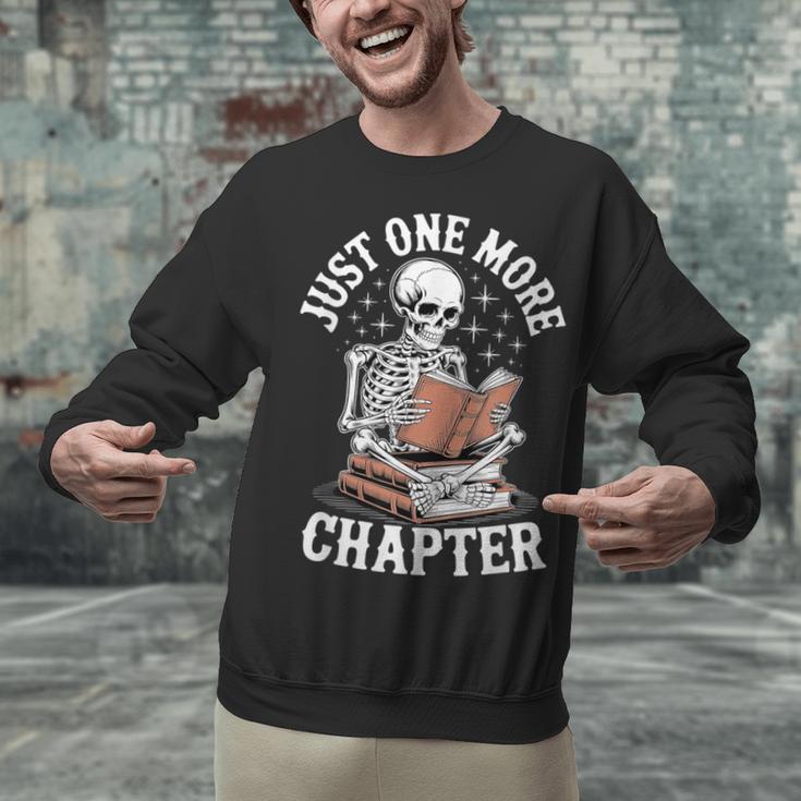 One More Chapter Skeleton Reading Books Lovers Readers Unisex Sweatshirt One More Chapter Skeleton Reading Books Lovers Readers Unisex Sweatshirt
