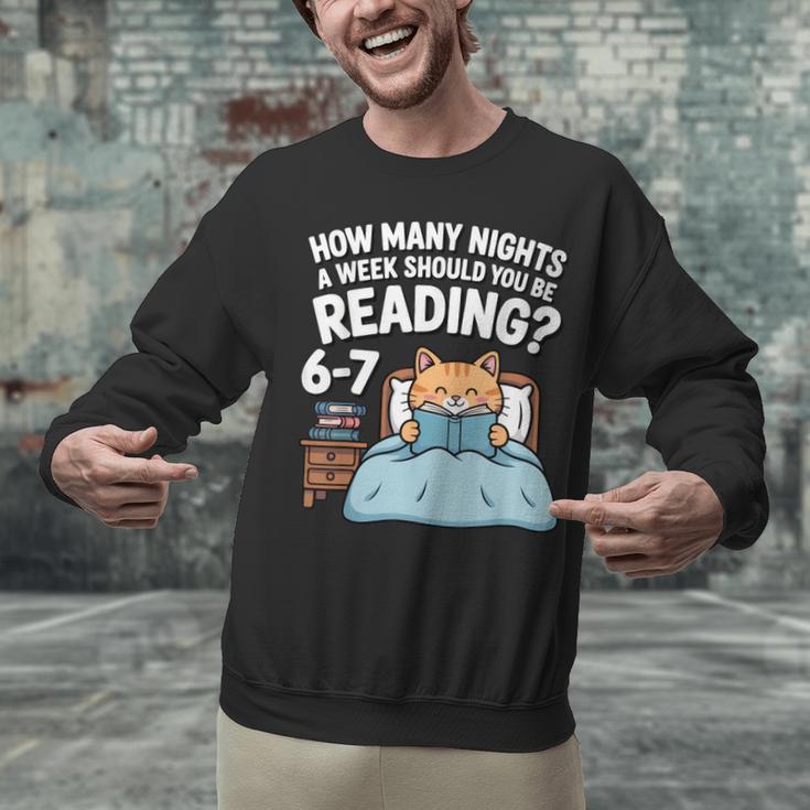Orange Cat Reading Book 67 Six Seven Meme Unisex Sweatshirt
