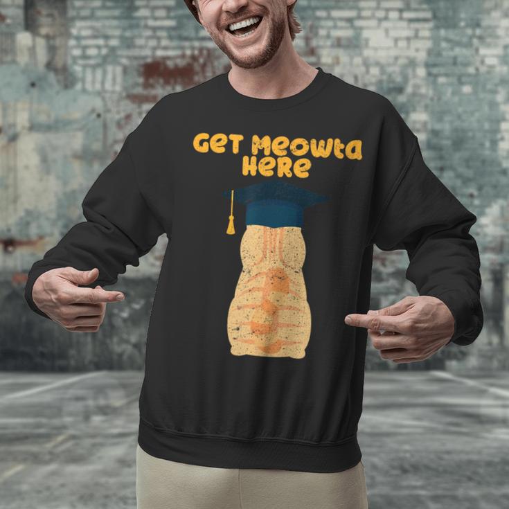 Orange Tabby Cat Graduation Distressed Shirt For Grads For Men Women Girls Kids Unisex Sweatshirt