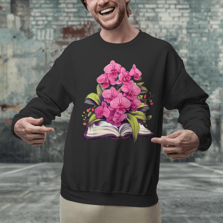 Orchids Flowers Book Floral Unisex Sweatshirt