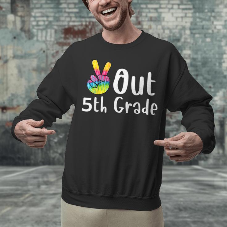 Peace Out 5th Grade Tie Dye Graduation Class Of 2026 Unisex Sweatshirt