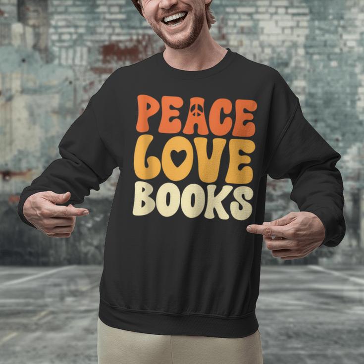 Peace Love Books Men Women Unisex Sweatshirt Peace Love Books Men Women Unisex Sweatshirt