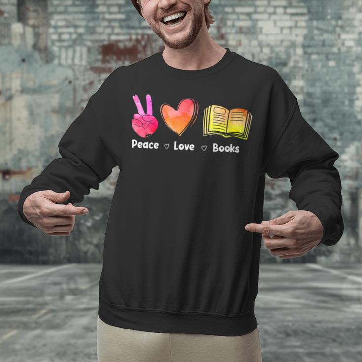 Peace Love Books Reader Librarian Library Book Unisex Sweatshirt