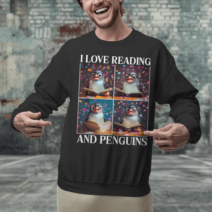 Penguin Love Reading And Penguins Child Book Lover Unisex Sweatshirt