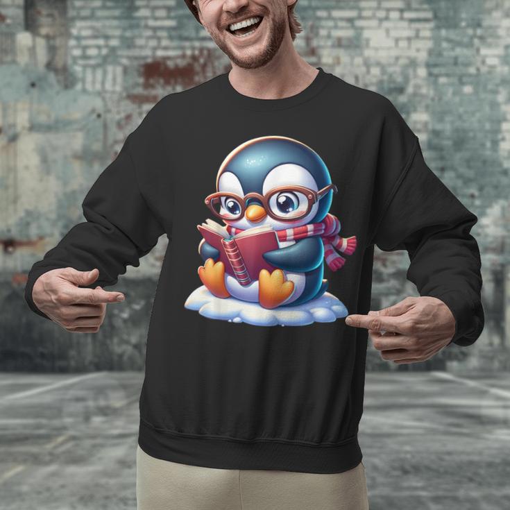 Penguin Reading a Book Animal Unisex Sweatshirt