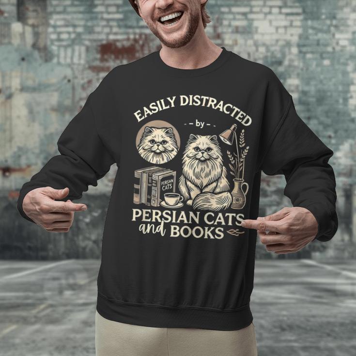 Persian Cat Persian Cats Persian Cats And Books For Men Women Kids Unisex Sweatshirt