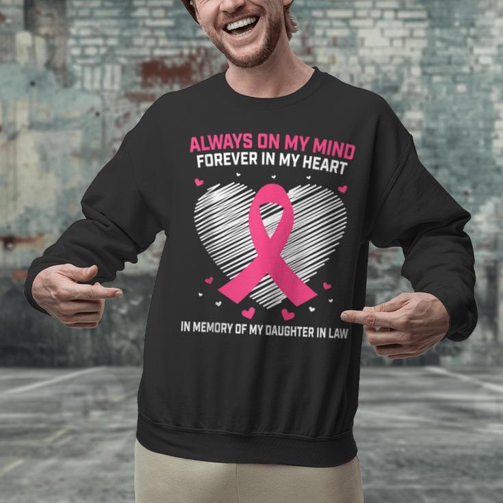 Pink In Memory Of Daughter In Law Breast Cancer Heart Print Unisex Sweatshirt Pink In Memory Of Daughter In Law Breast Cancer Heart Print Unisex Sweatshirt