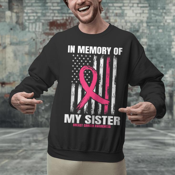 Pink In Memory Of Sister Breast Cancer Awareness Flag Shirts Unisex Sweatshirt Pink In Memory Of Sister Breast Cancer Awareness Flag Shirts Unisex Sweatshirt