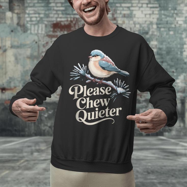 Please Chew Quieter Introvert Christmas Bird Lover Unisex Sweatshirt