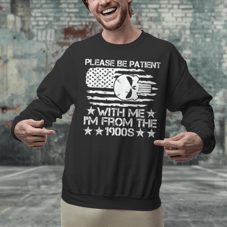 Please Be Patient With Me I'm From The 1900s USA Flag Skull Unisex Sweatshirt