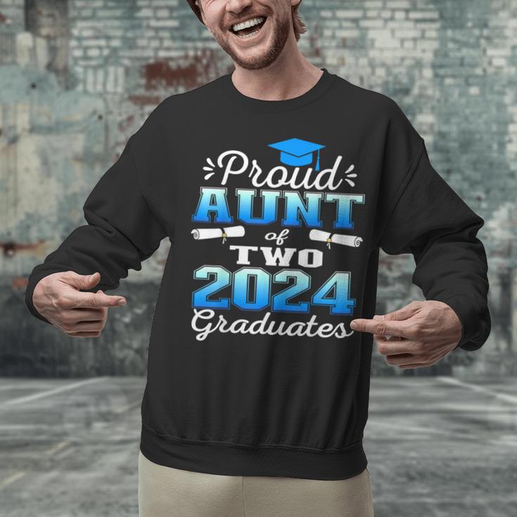 Proud Aunt Of Two 2024 Graduate Class 2024 Graduation Family Unisex Sweatshirt