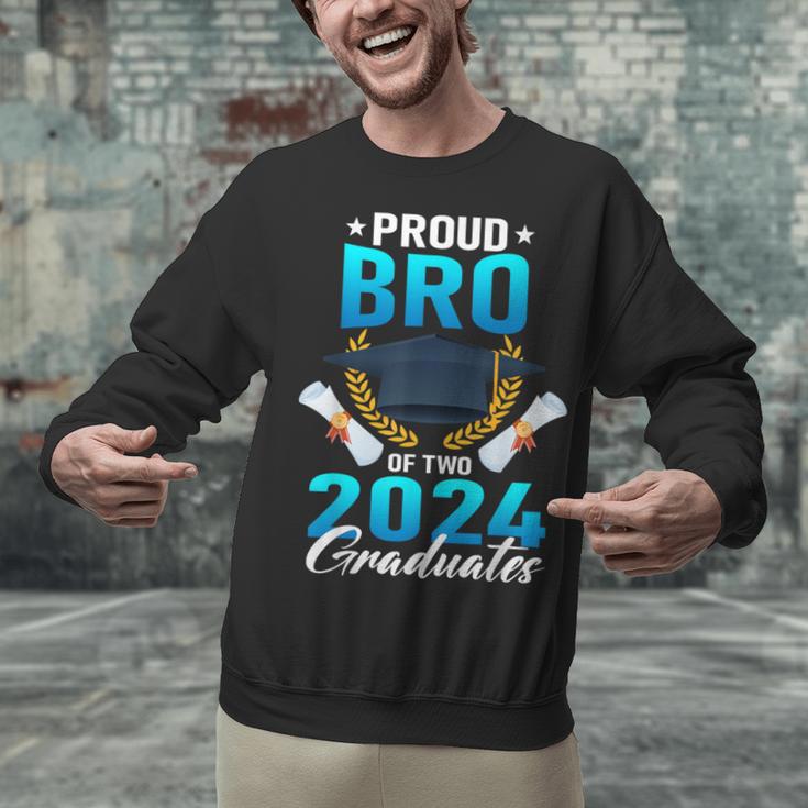 Proud Brother Of Two 2024 Graduates Twin Family Graduation Unisex Sweatshirt