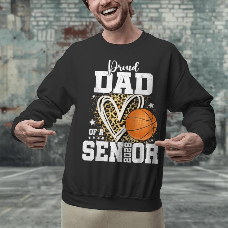 Proud Dad Of A 2026 Senior Basketball Graduation Leopard Unisex Sweatshirt
