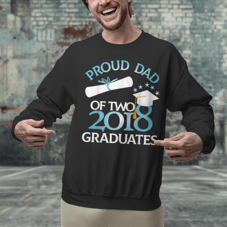 Proud Dad Of Two 2018 Graduates Twin Dads Graduation Unisex Sweatshirt