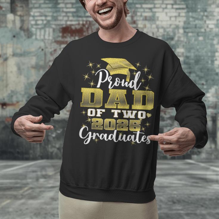 Proud Dad Of Two 2025 Graduates Graduation Family Unisex Sweatshirt