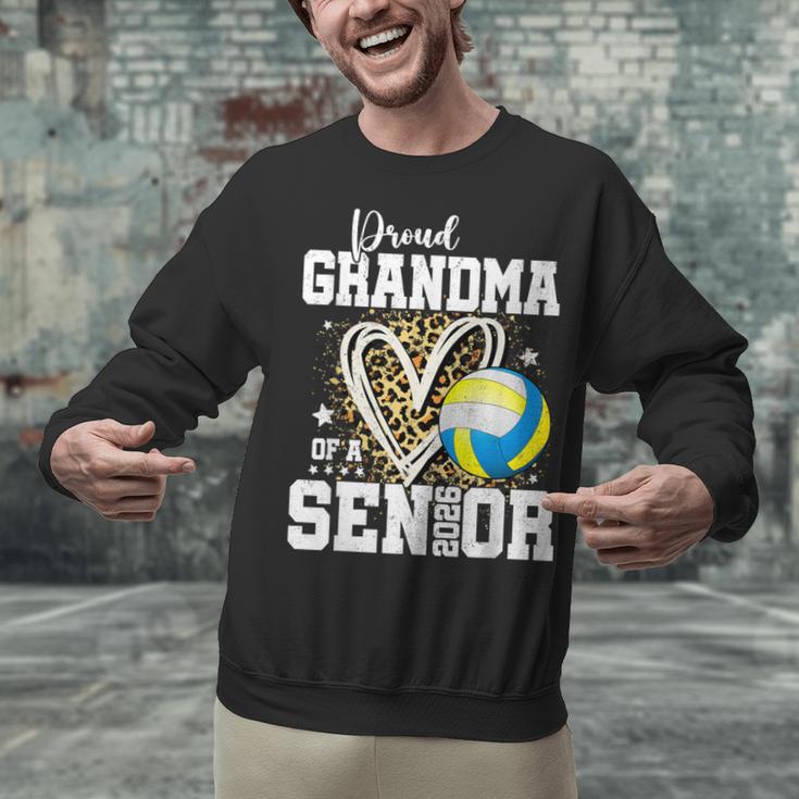 Proud Grandma Of A 2026 Senior Volleyball Graduation Leopard Unisex Sweatshirt