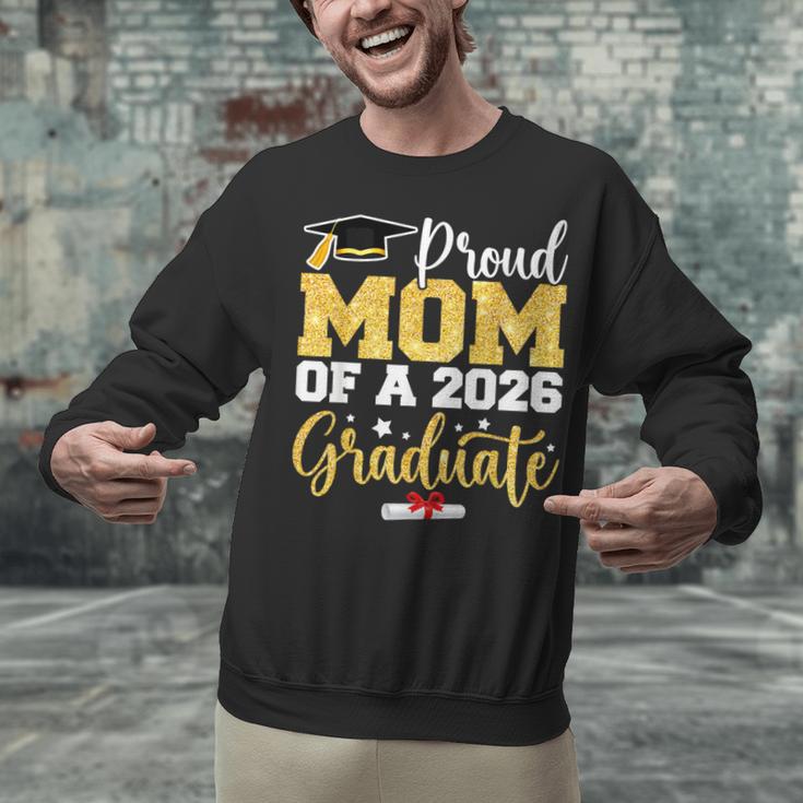Proud Mom Of A Class Of 2026 Graduate Senior Gold Graduation Unisex Sweatshirt