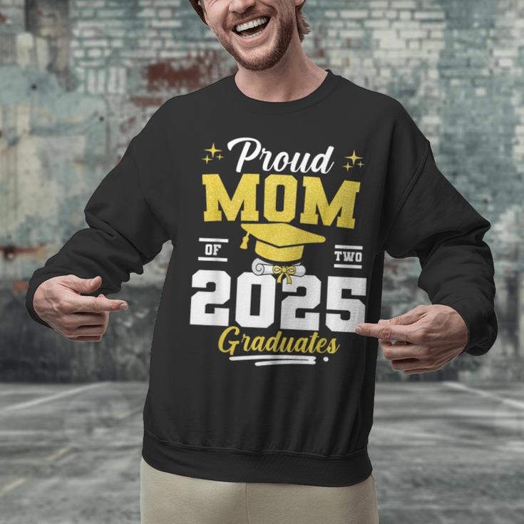 Proud Mom Of Two Class Of 2025 Graduates Twins Graduation Unisex Sweatshirt