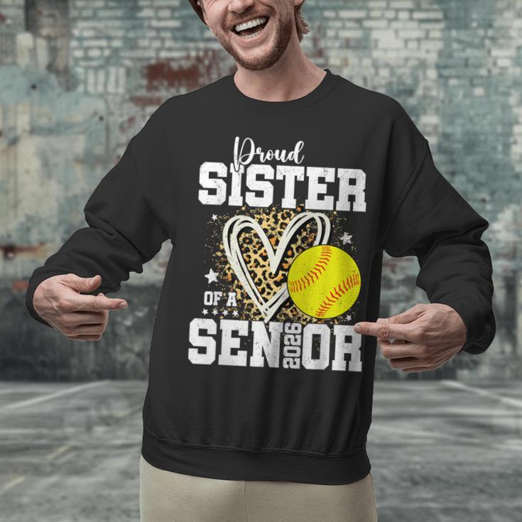 Proud Sister Of A 2026 Senior Softball Graduation Leopard Unisex Sweatshirt