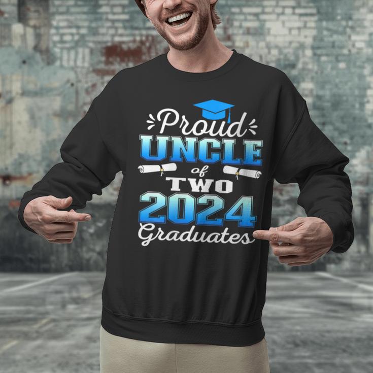 Proud Uncle Of Two 2024 Graduate Class 2024 Graduation Unisex Sweatshirt