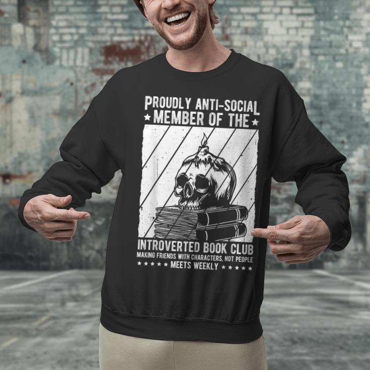 PROUDLY ANTI-SOCIAL MEMBER OF THE Introverted Book Club Unisex Sweatshirt