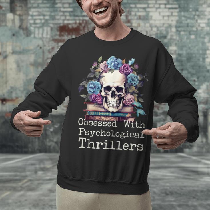 Psychological Thriller Reader Fan Skull Flowers Books Unisex Sweatshirt