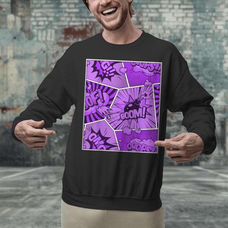 Purple Comic Book Purple Color Graphic Unisex Sweatshirt Purple Comic Book Purple Color Graphic Unisex Sweatshirt