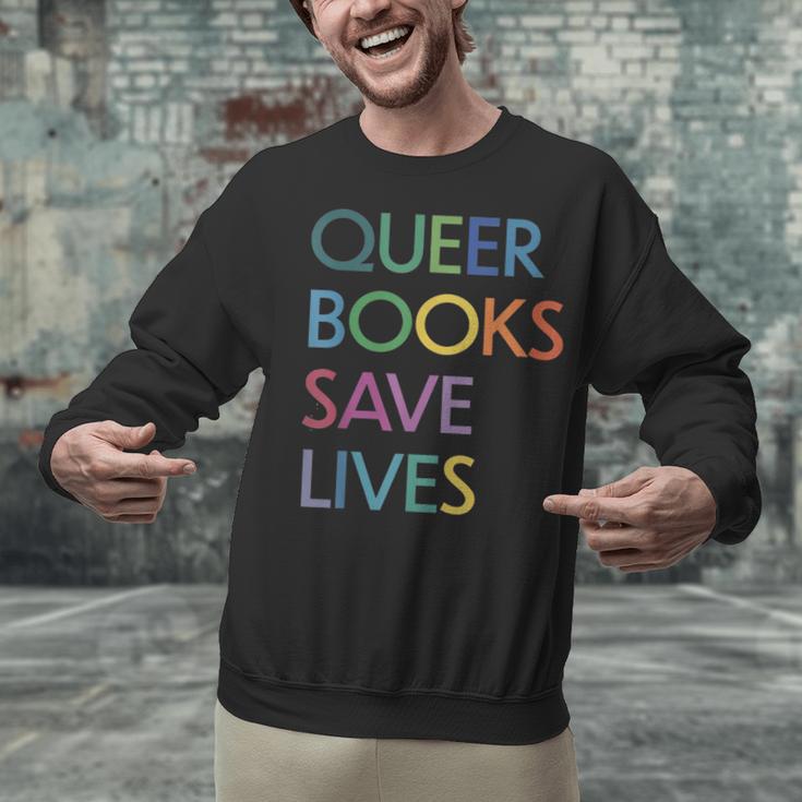 Queer Books Save Lives Read Banned Books LGBTQIA Books Unisex Sweatshirt Queer Books Save Lives Read Banned Books LGBTQIA Books Unisex Sweatshirt
