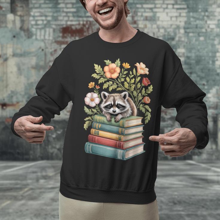 Raccoon Books Reading Flowers Unisex Sweatshirt