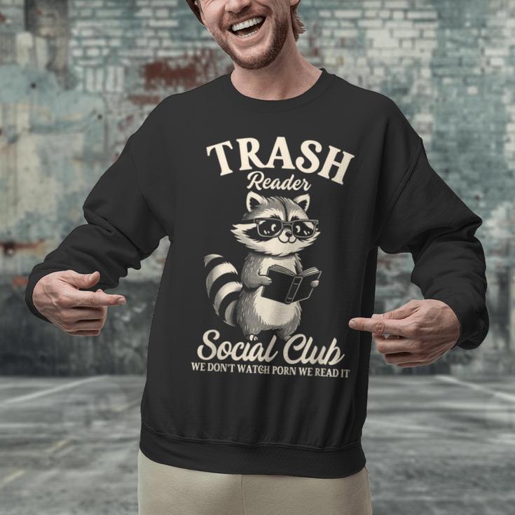 Raccoon Bookworm Readers Library Smut Reader Spicy Book Romance Rash Reader Social Club Unisex Sweatshirt