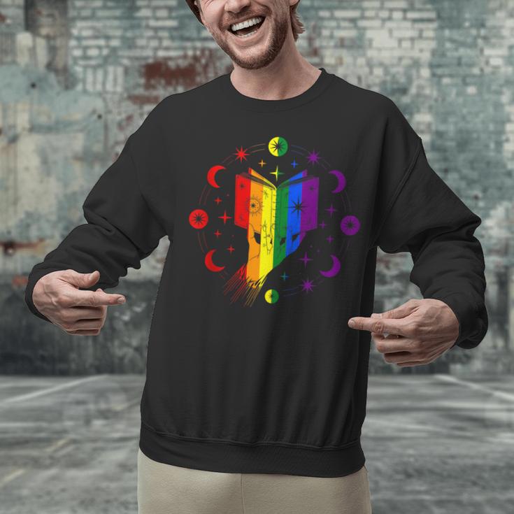 Rainbow Book With Stars And Moon Phases Gay Pride LGBT Unisex Sweatshirt Rainbow Book With Stars And Moon Phases Gay Pride LGBT Unisex Sweatshirt