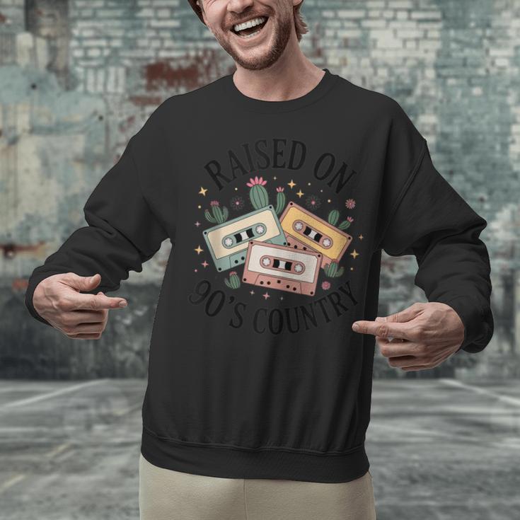 Raised On 90's Country Music Lover Nostalgia Retro Vibe Unisex Sweatshirt