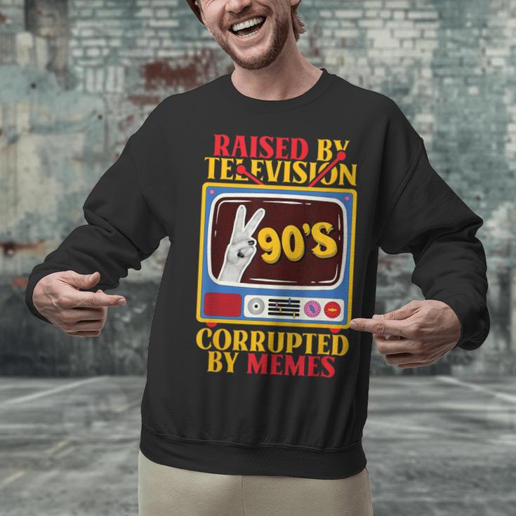 Raised By Television Corrupted By Memes Internet Nostalgia Unisex Sweatshirt