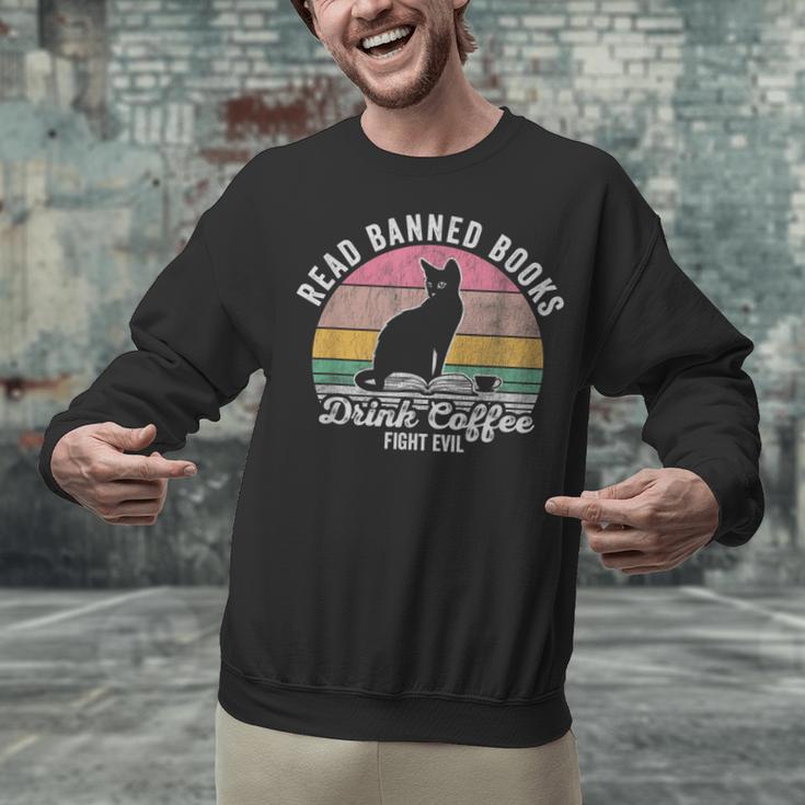 Read Banned Books Drink Coffee Fight Evil Unisex Sweatshirt